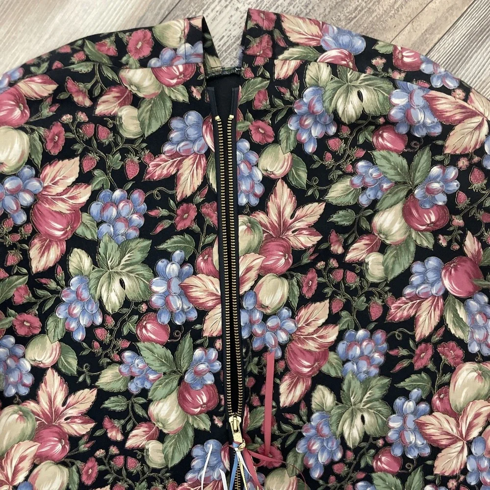 Vintage Tapestry Garment Bag Suit Carrier Luggage Zippered‎ Storage Floral Rose